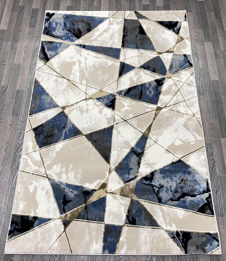 Ковер AURA 40657B_MAVİ / K.GRİ